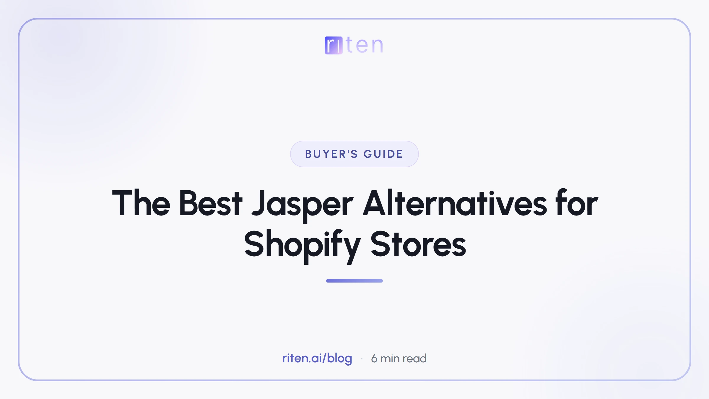 Riten blog banner reading: The Best Jasper Alternatives for Shopify Stores